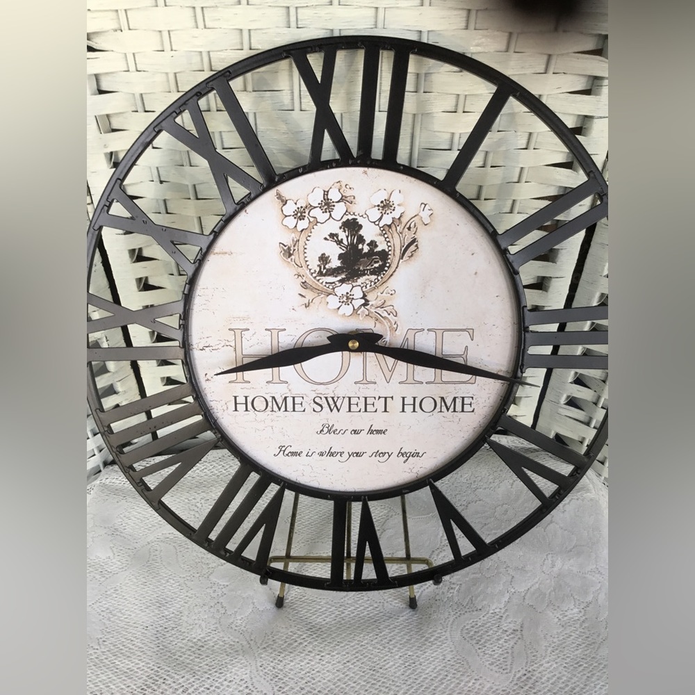 Rustic Metal Wall Clock New w/ 3 tiny defects - Picture 4 of 16